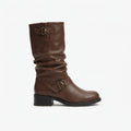 Marcella | Bold Heeled Slouch Biker Boots for Women