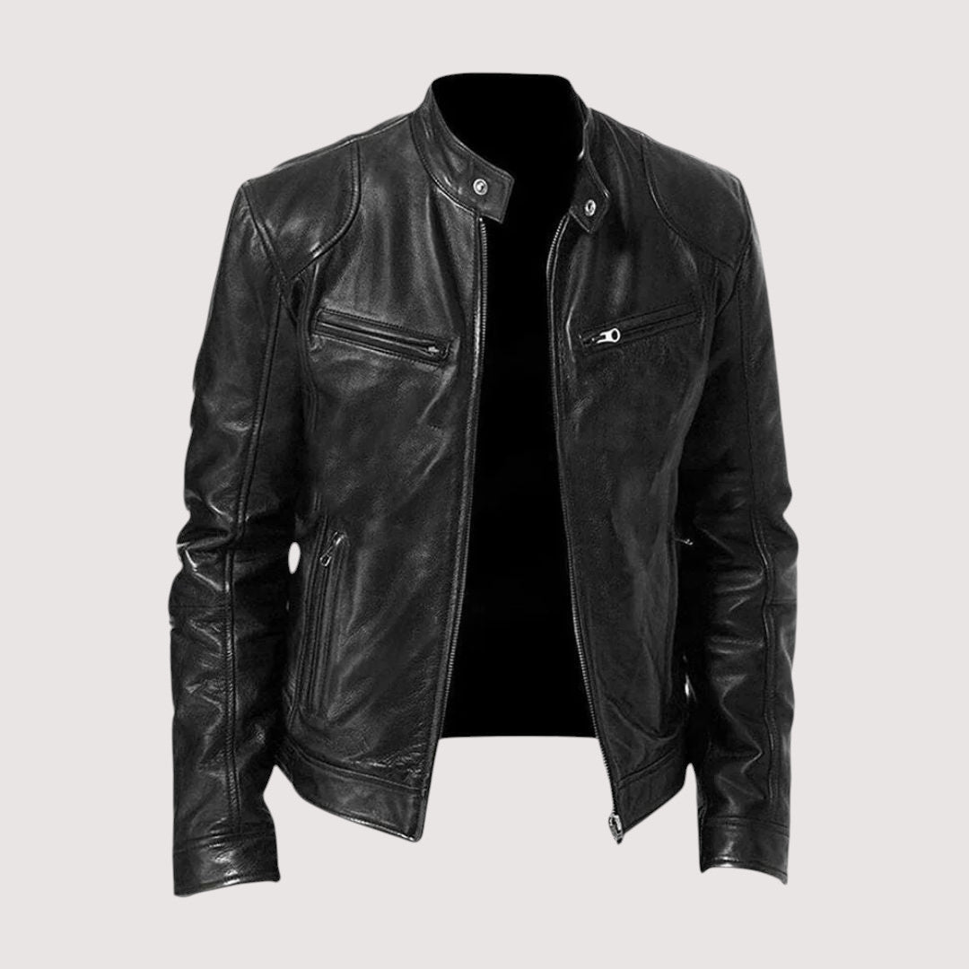 Nash | Sleek Leather Jacket for Men's Refined Outerwear