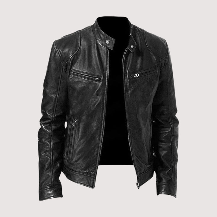 Nash | Sleek Leather Jacket for Men's Refined Outerwear