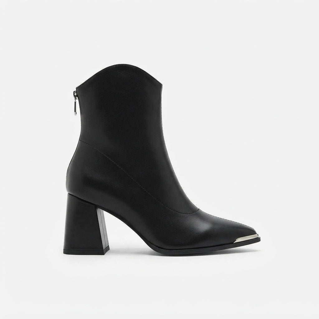 Genevieve | Sharp Pointed Toe Heeled Ankle Boots for Women