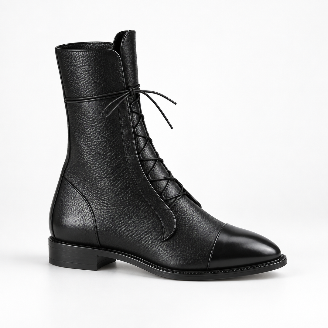 Seraphina | Timeless Lace-Up Cap Toe Combat Boots