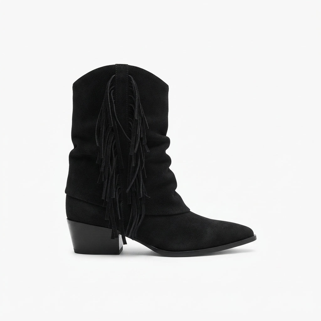 Freya | Effortless Slouchy Suede Mid Calf Cowboy Boots for Women