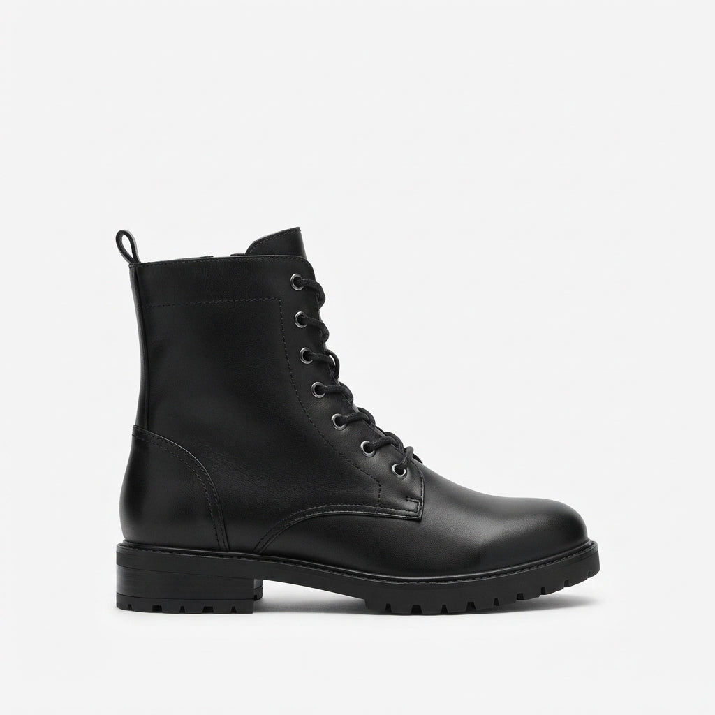 Harper | Practical Lace-Up Combat Ankle Boots for Women