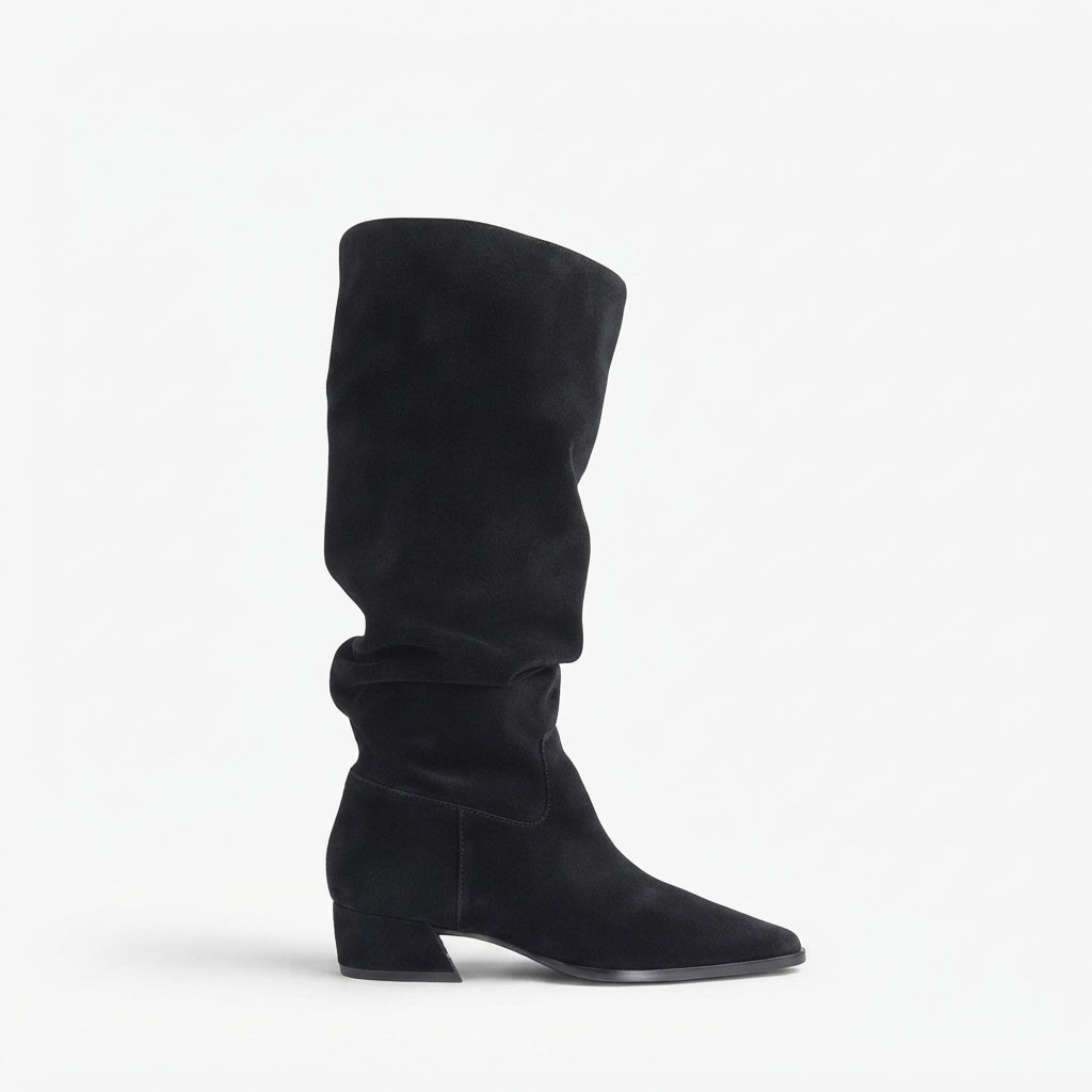 Octavia | Elegant Slouchy Faux Suede Knee High Boots for Women