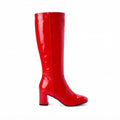 Rosamund | Polished Leather Heeled Knee High Boots for Women