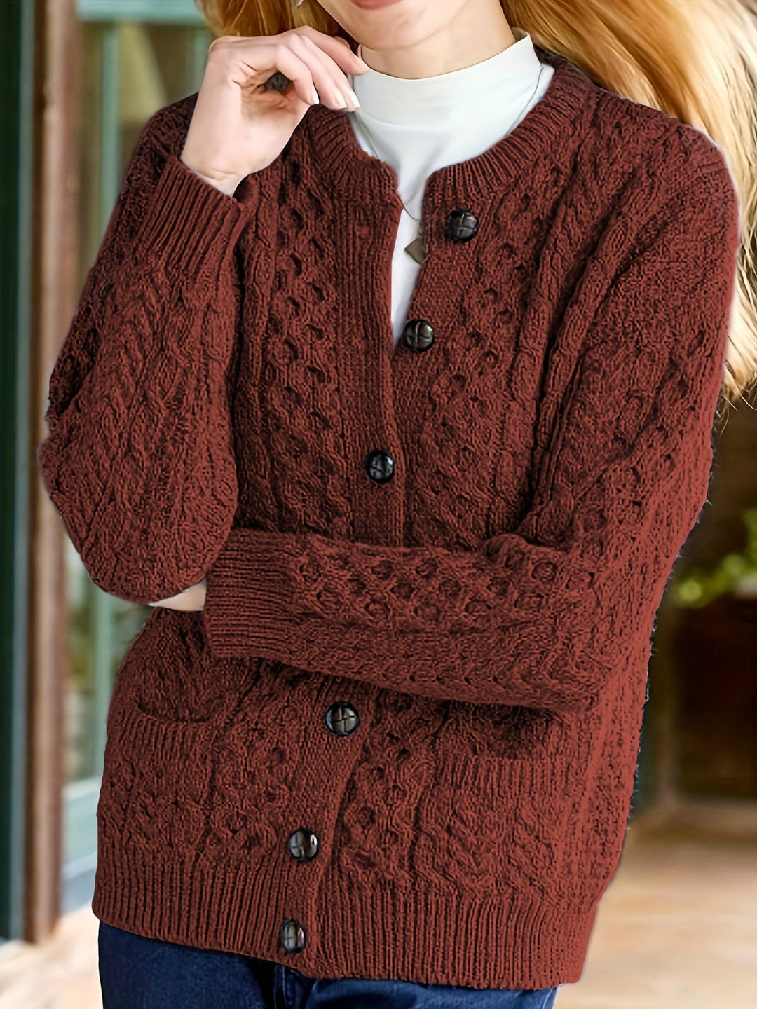 Georgiana | Cosy Textured Button Cardigan