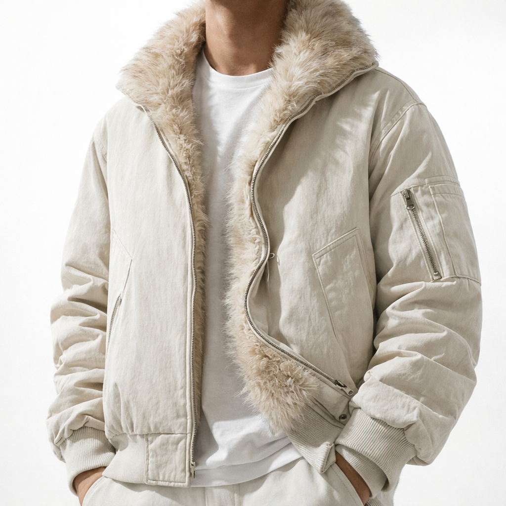 Anders | Warm Faux Fur Lined Jacket for Men's Wind-Resistant Outerwear