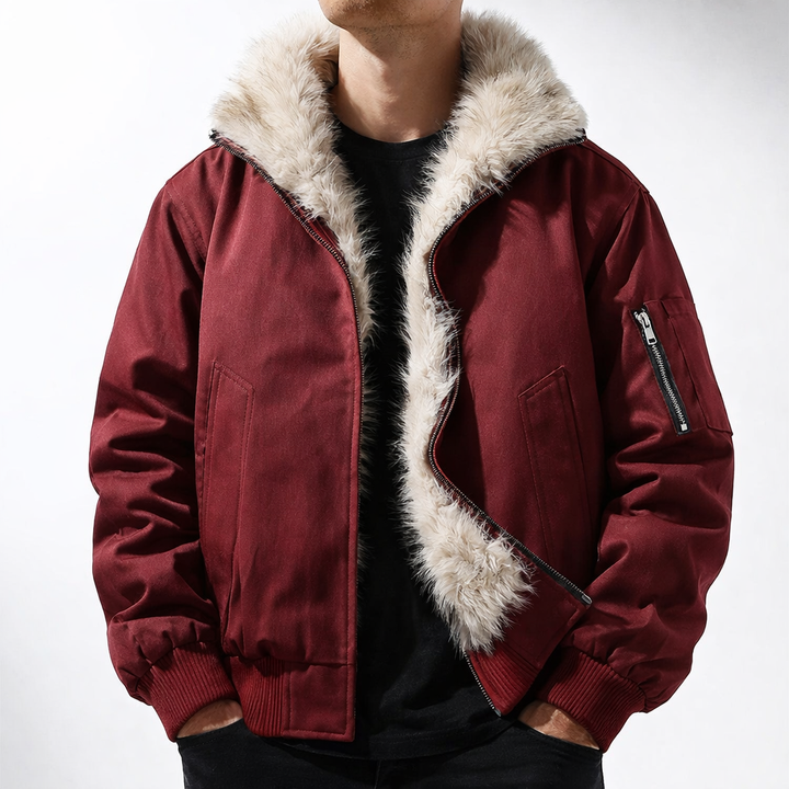 Anders | Warm Faux Fur Lined Jacket for Men's Wind-Resistant Outerwear