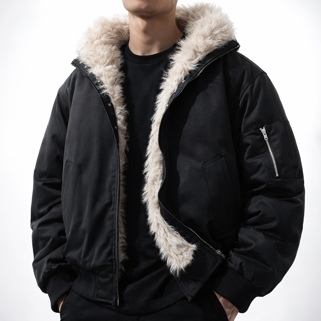 Anders | Warm Faux Fur Lined Jacket for Men's Wind-Resistant Outerwear