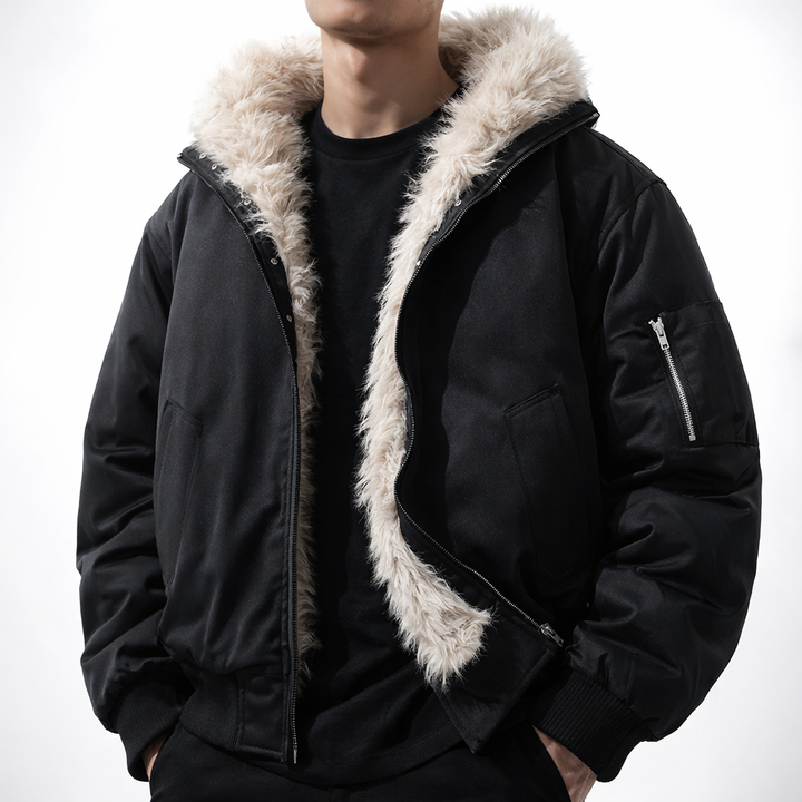 Anders | Warm Faux Fur Lined Jacket for Men's Wind-Resistant Outerwear