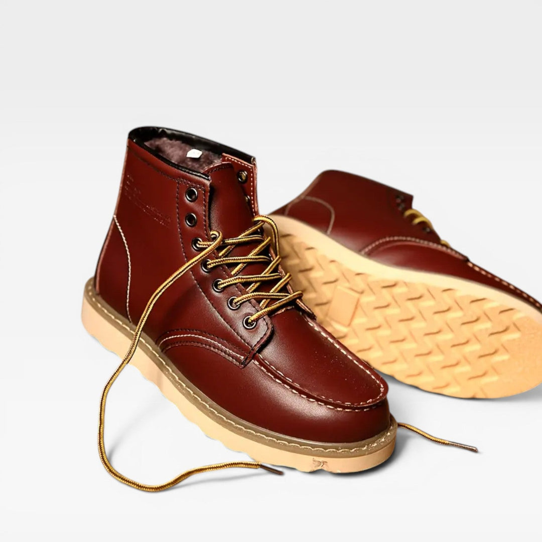 Archer | Sturdy Moc Toe Leather Mens Boots