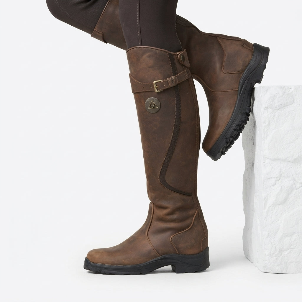 Beatrix | Classic Leather Knee High Riding Boots for Women