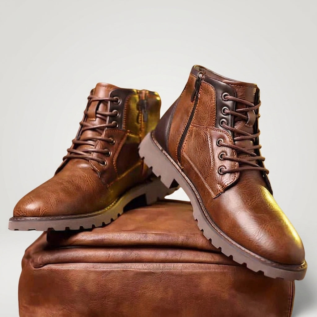 Mason | Durable Leather Lace-Up Combat Boots for Men
