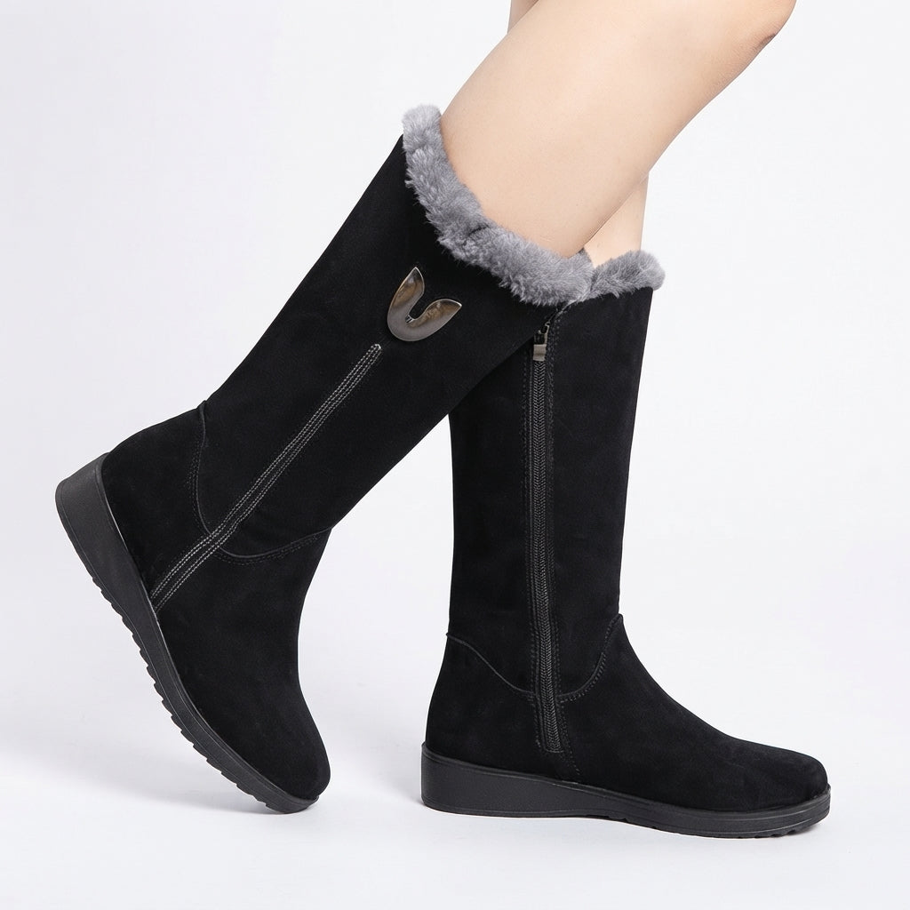 Una | Warm Fur-Lined Knee High Winter Boots for Women