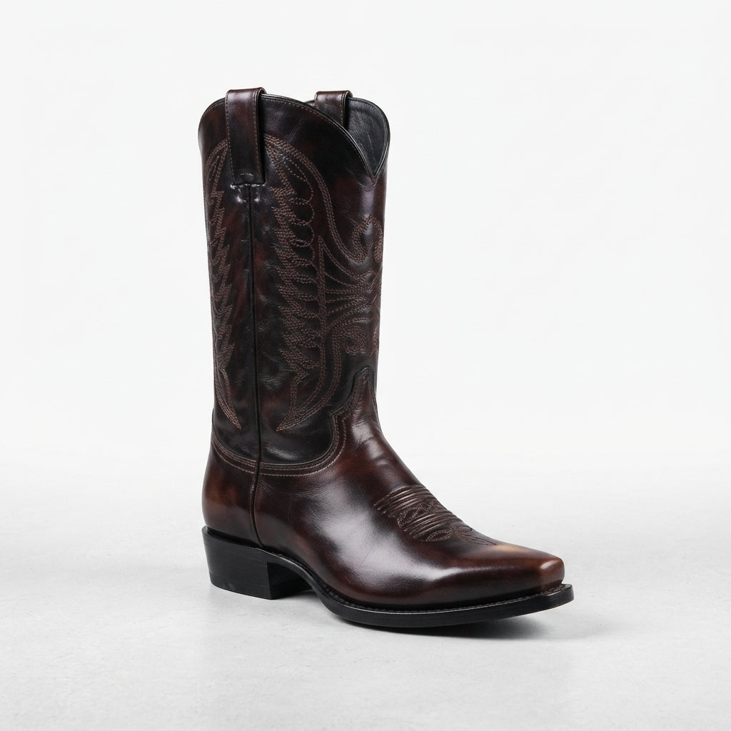 Pryor | Vintage Heeled Leather Cowboy Boots for Men