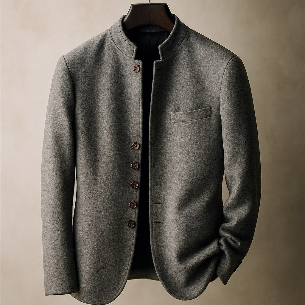 Garrett | Refined Wool Jacket, Stand Collar for Men's Tailored Outerwear