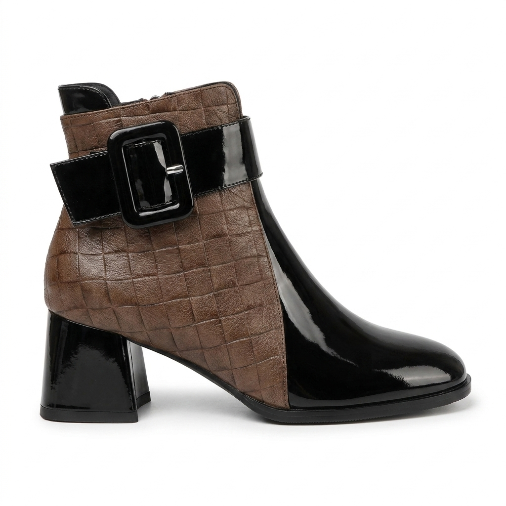Beatrice | Stylish Buckle Block Heel Ankle Boots for Women