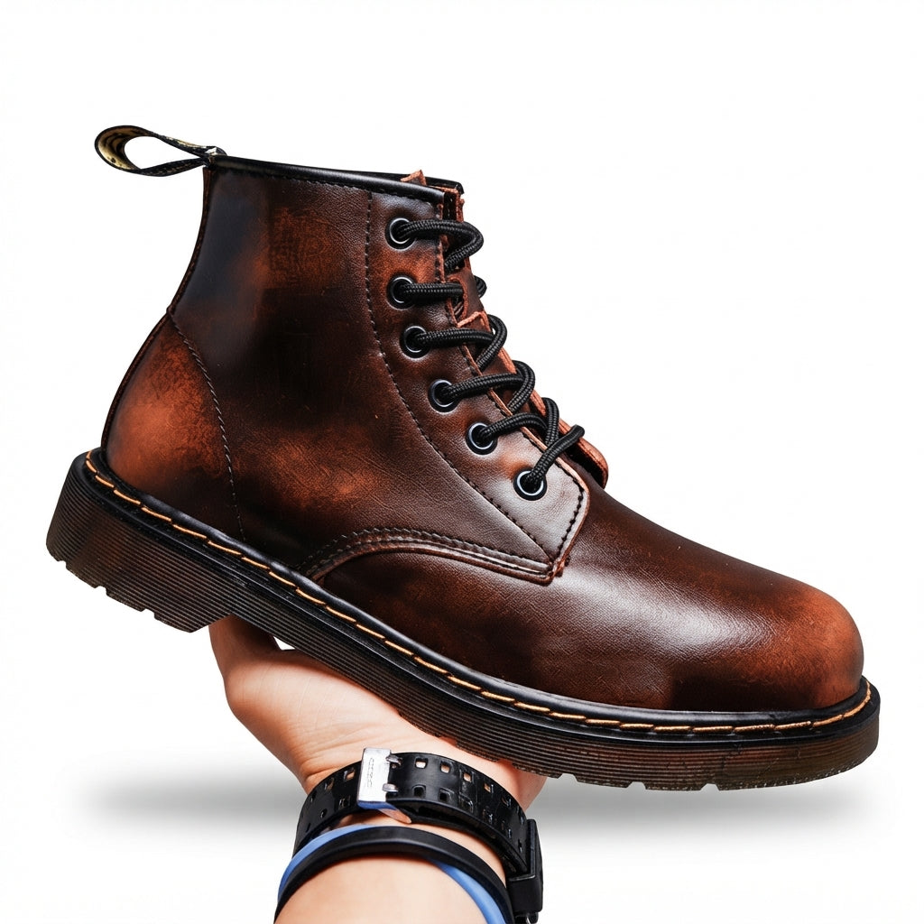 Jax | Vintage Burnished Leather Combat Boots for Men