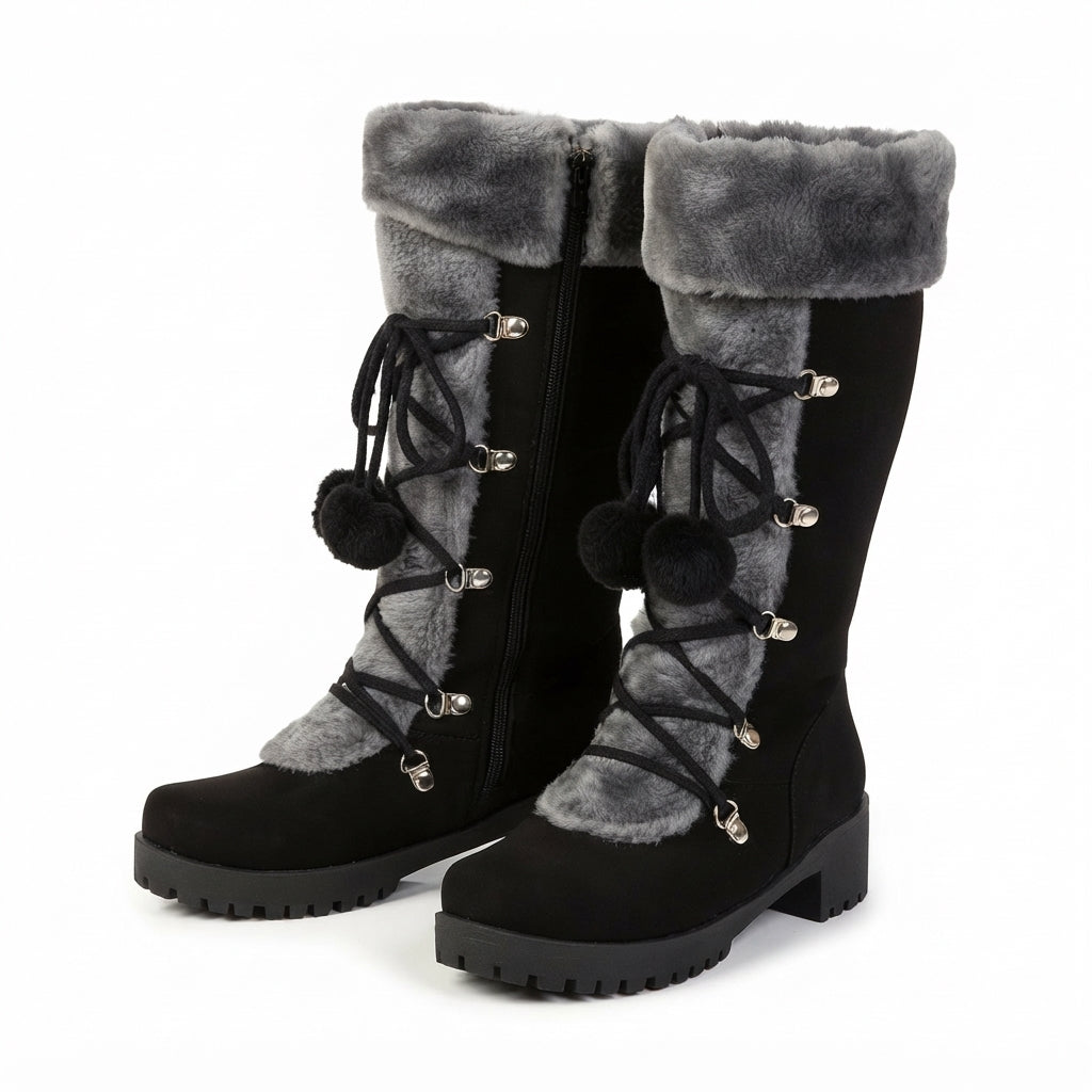 Isla | Warm Lace-Up Mid Calf Snow Boots for Women