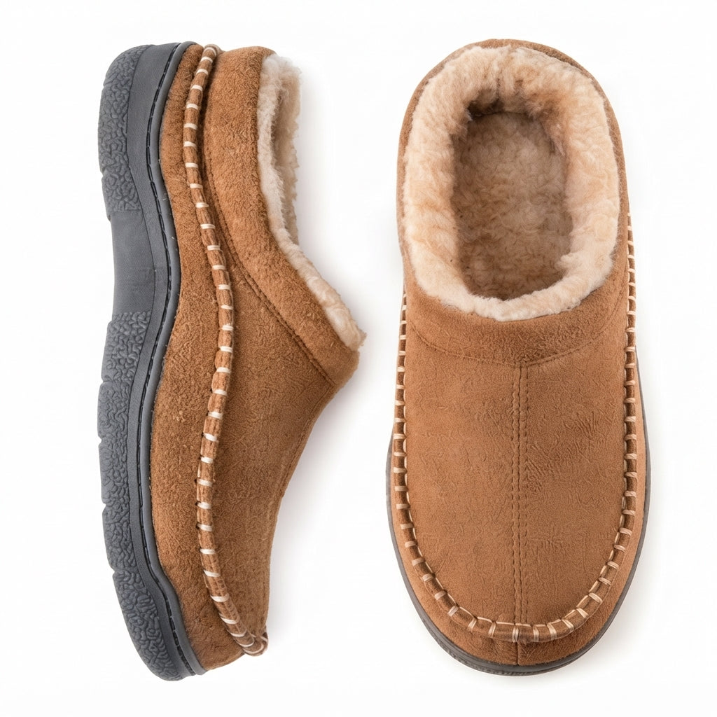 Oliver | Cozy Wide Fit Suede Moccasin Slippers for Men