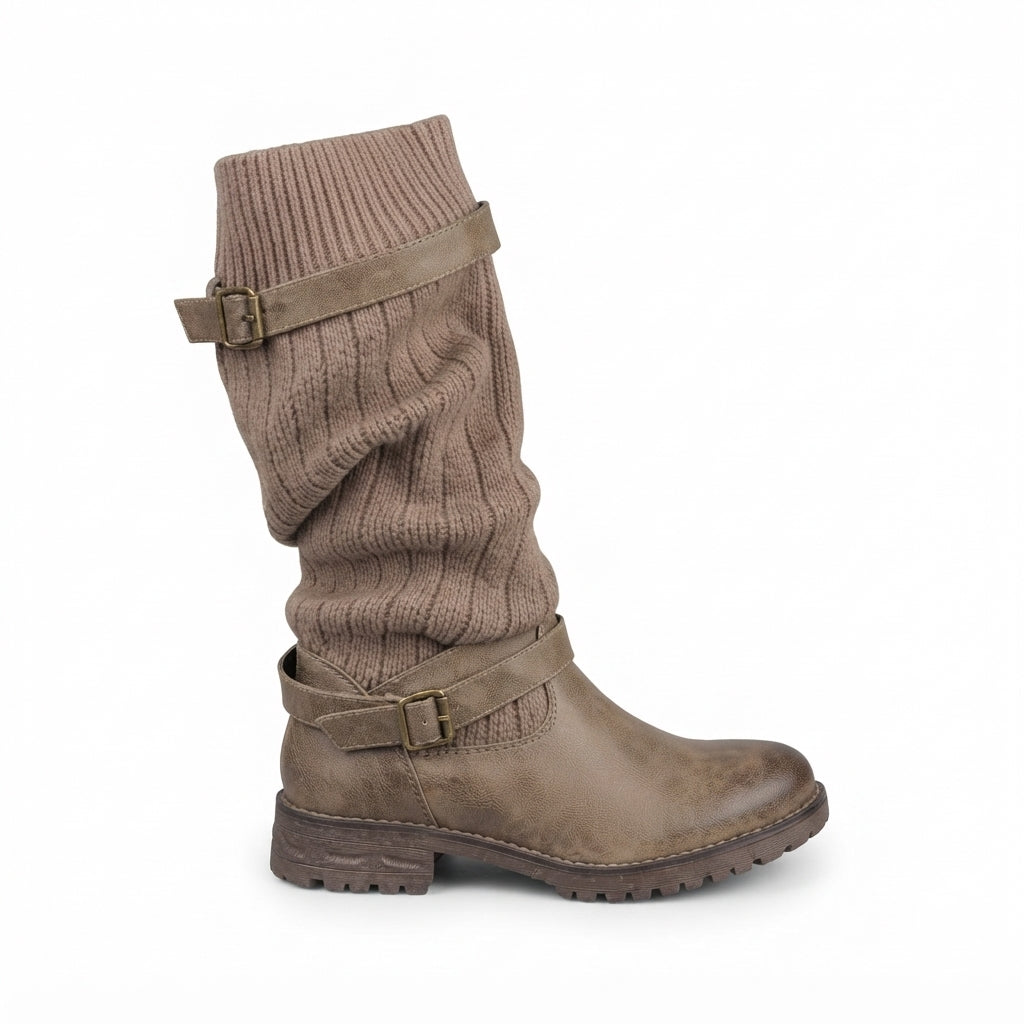 Isla | Cozy Slouch Knit Sock Winter Boots for Women