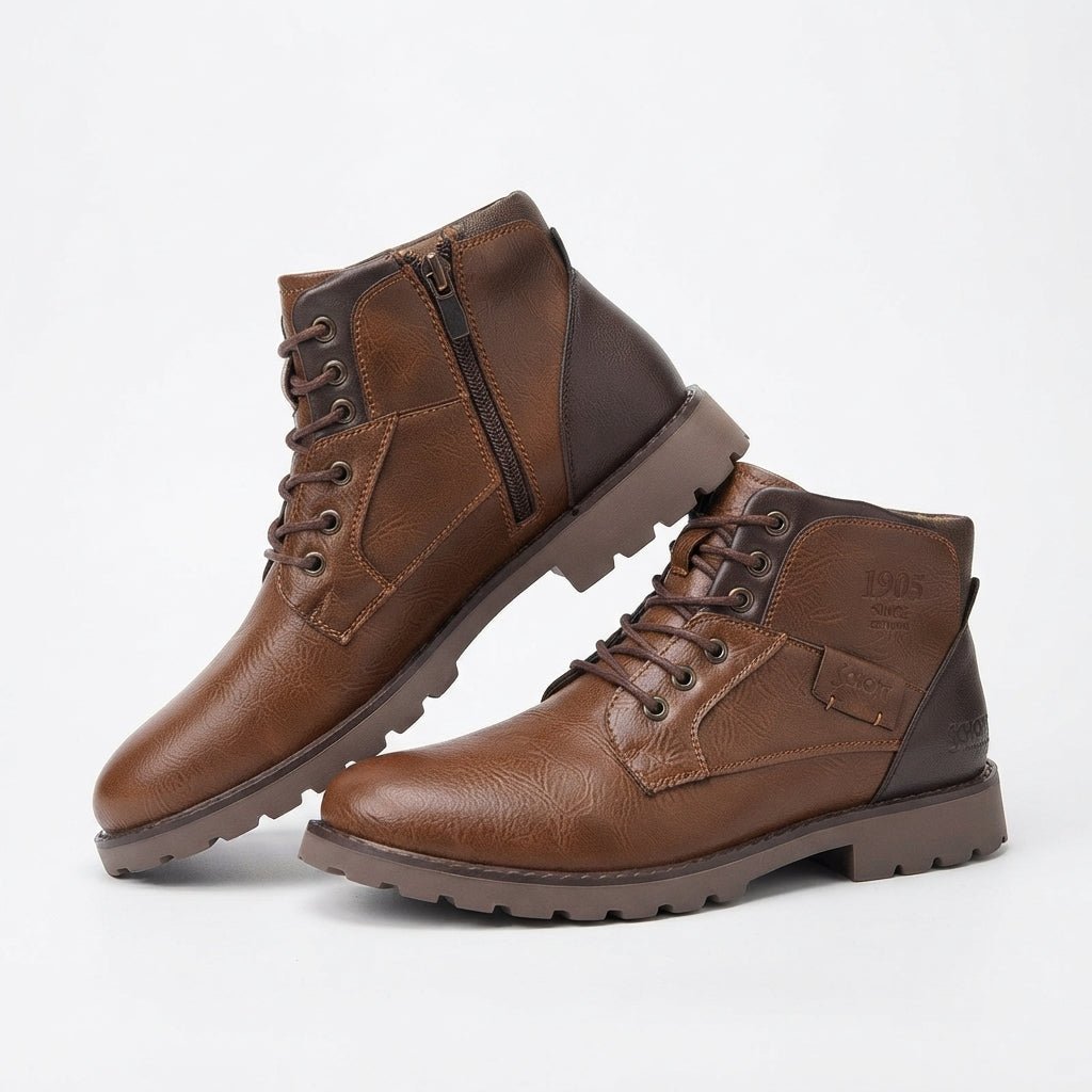Bryn | Practical Lace-Up Combat Ankle Boots for Men