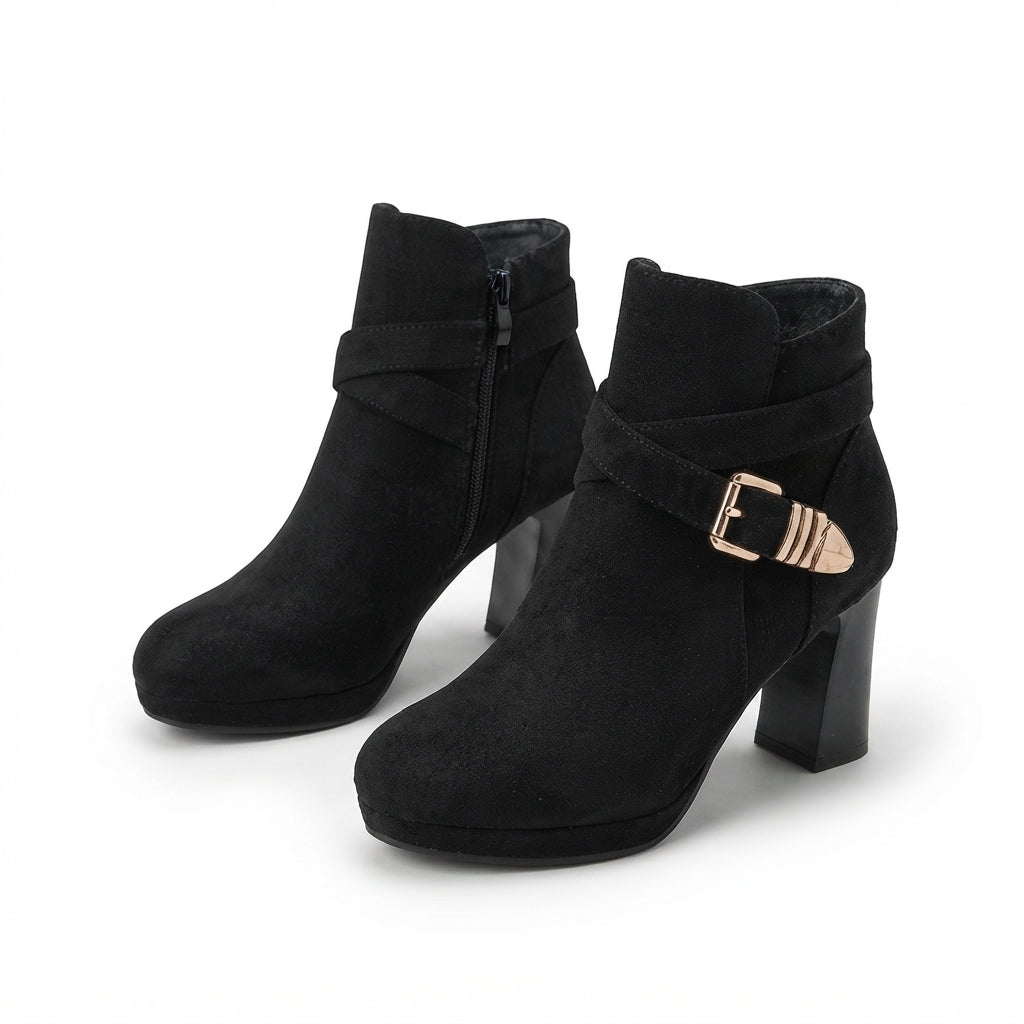 Marcella | Elegant Suede Heeled Ankle Boots for Women