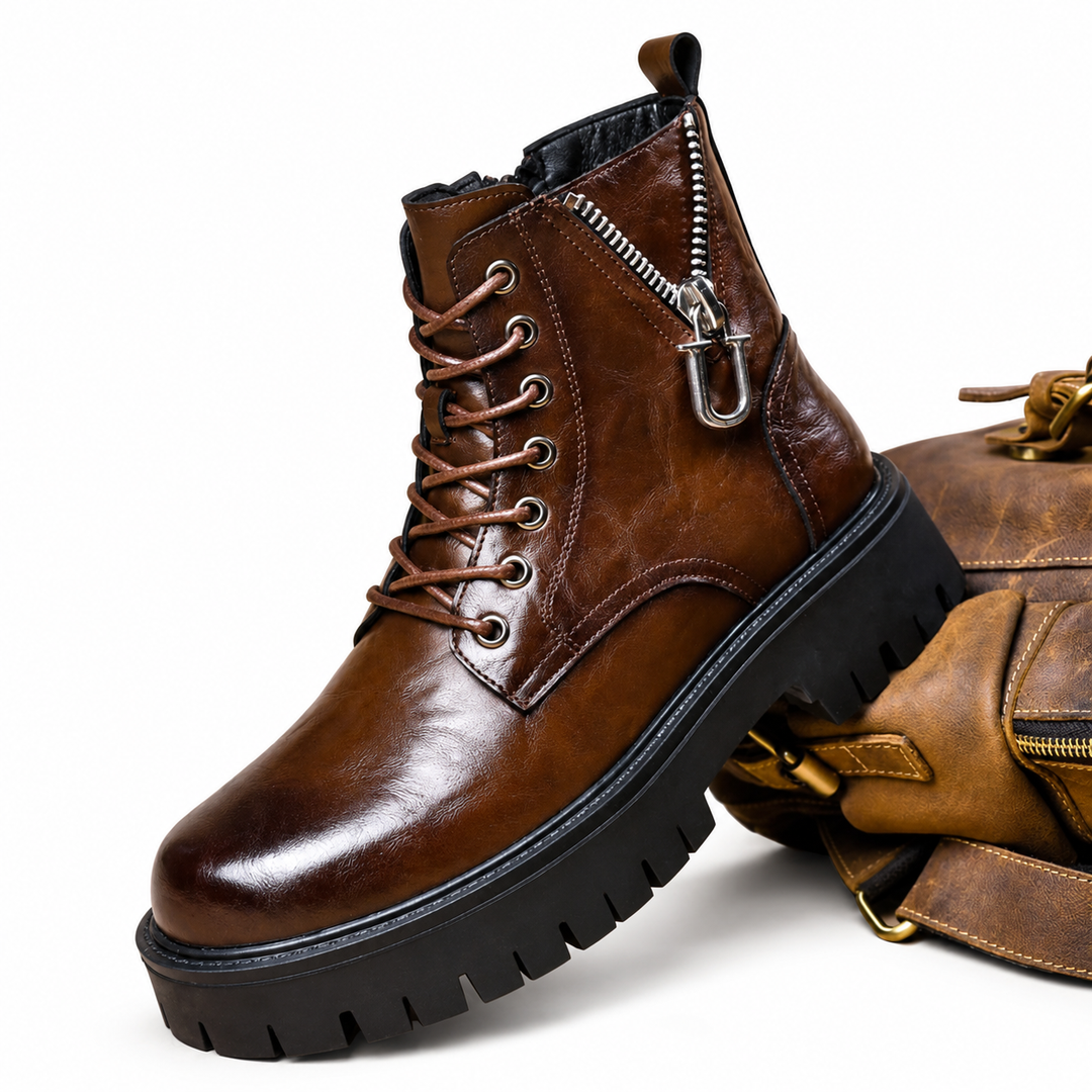 Callan | Bold Chunky Leather Combat Boots for Men