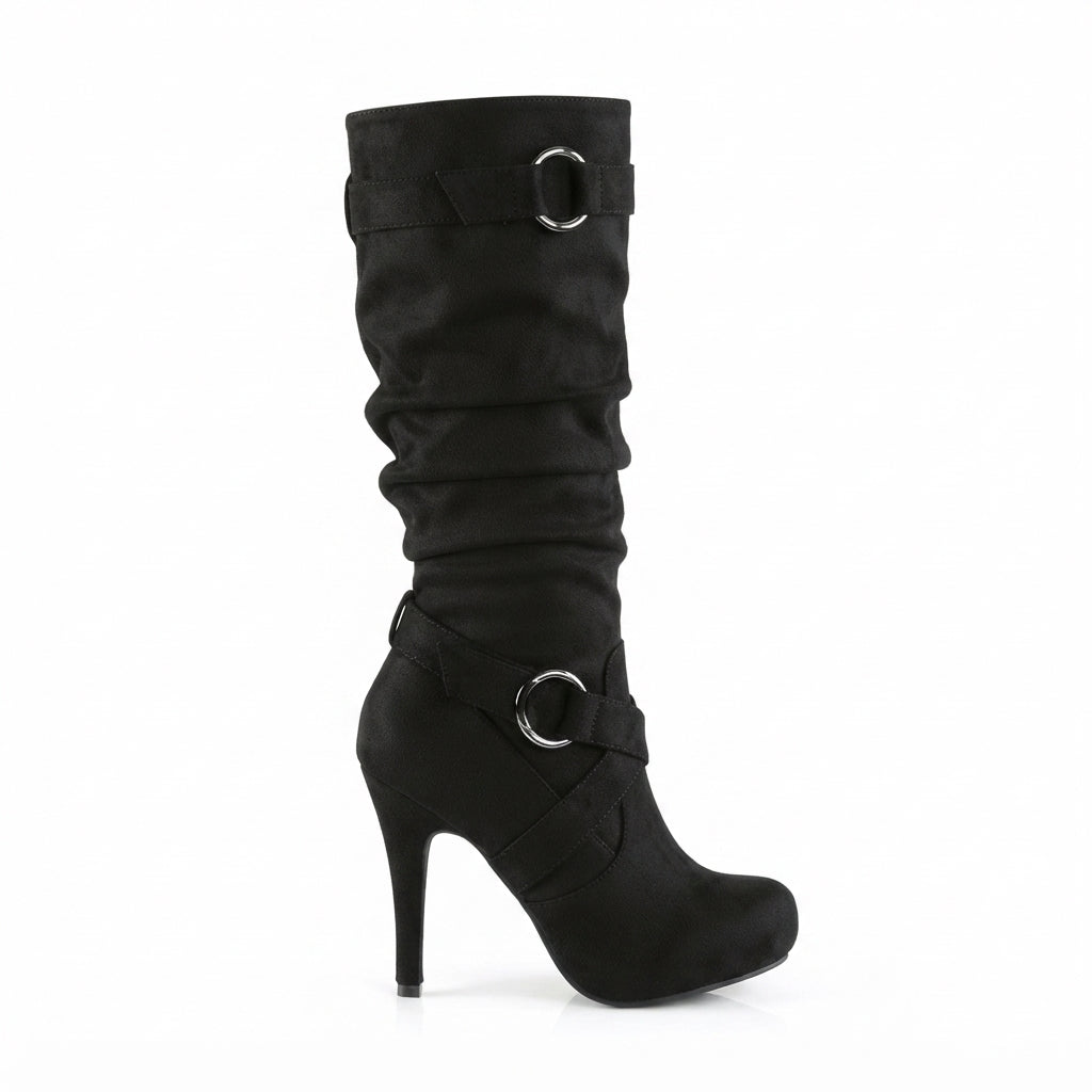 Octavia | Sharp Slouch Suede Knee High Heeled Boots for Women