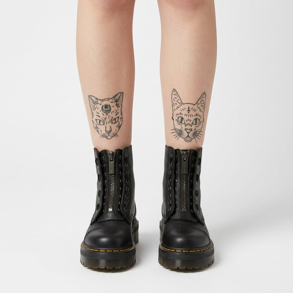 Beatrix | Bold Leather Platform Combat Ankle Boots for Women