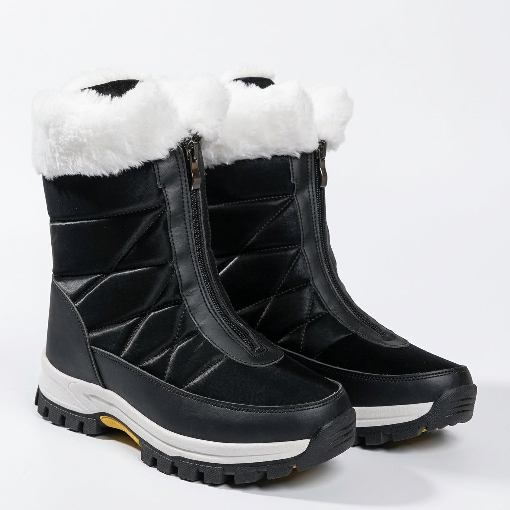 Freya | Durable Faux Fur Trim Snow Boots for Women