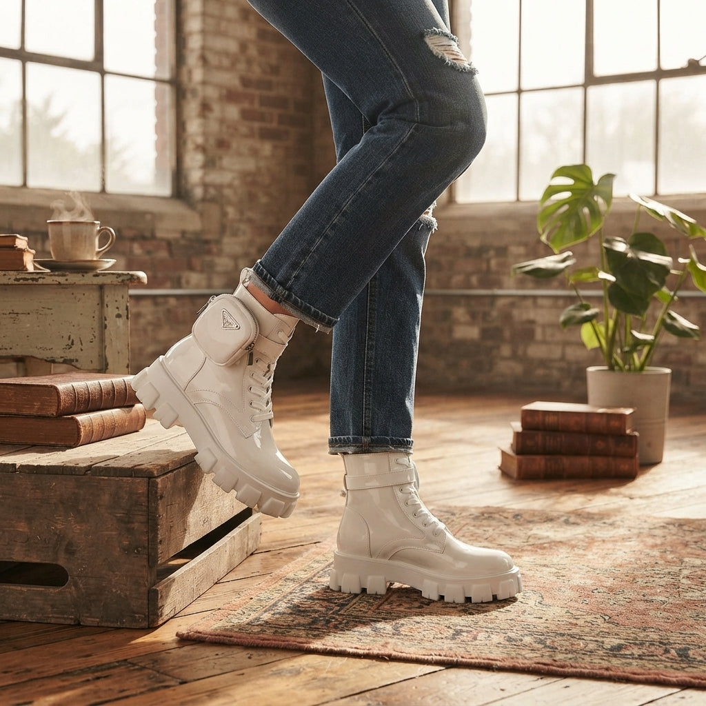 Harper | Bold Chunky Lace-Up Platform Combat Boots for Women