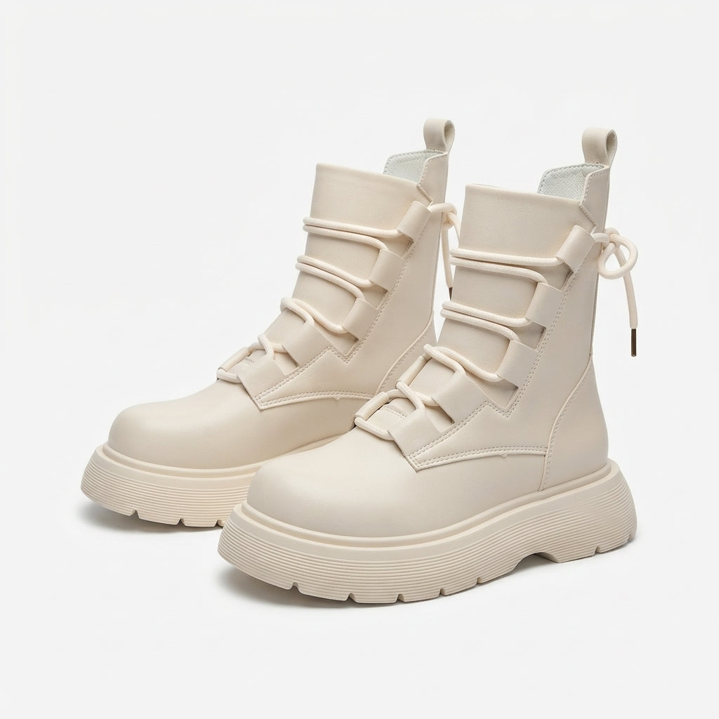 Cosima | Modern Chunky Lace-Up Combat Boots for Women