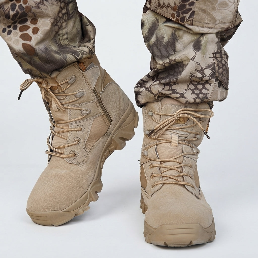 Axel | Practical Suede Lace-Up Combat Boots for Men