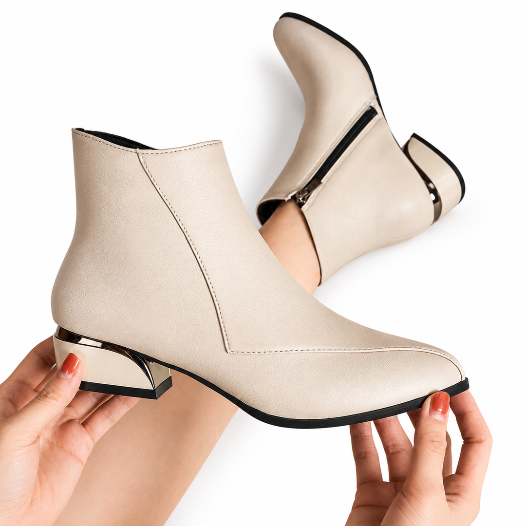 Florentina | Sleek Pointed Toe Heeled Ankle Boots