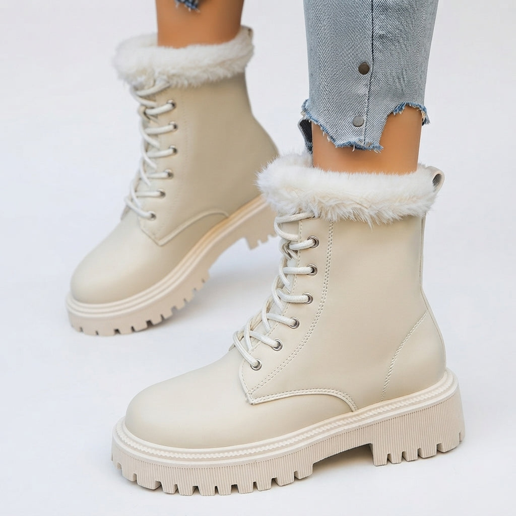 Genevieve | Cozy Fur-Lined Platform Ankle Boots for Women