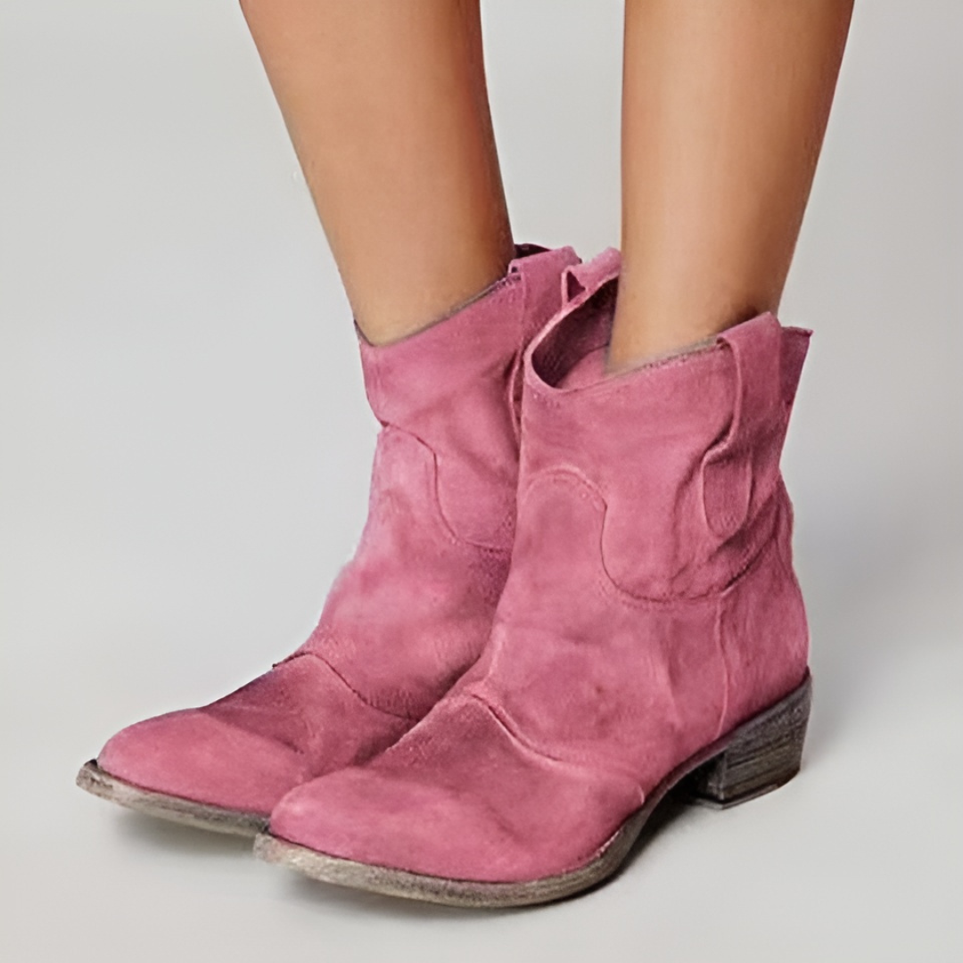 Jocosa | Relaxed Western Suede Ankle Boots