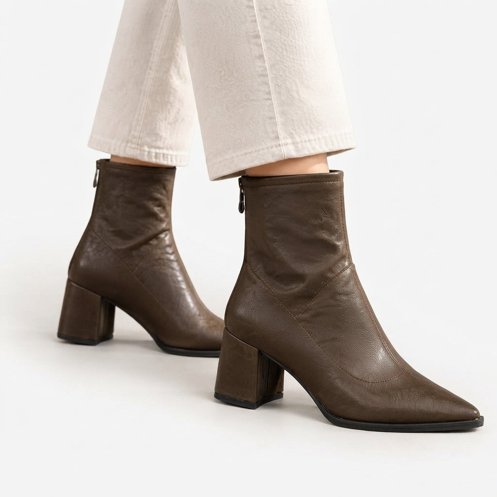 Beatrix | Timeless Pointed Toe Block Heel Ankle Boots for Women