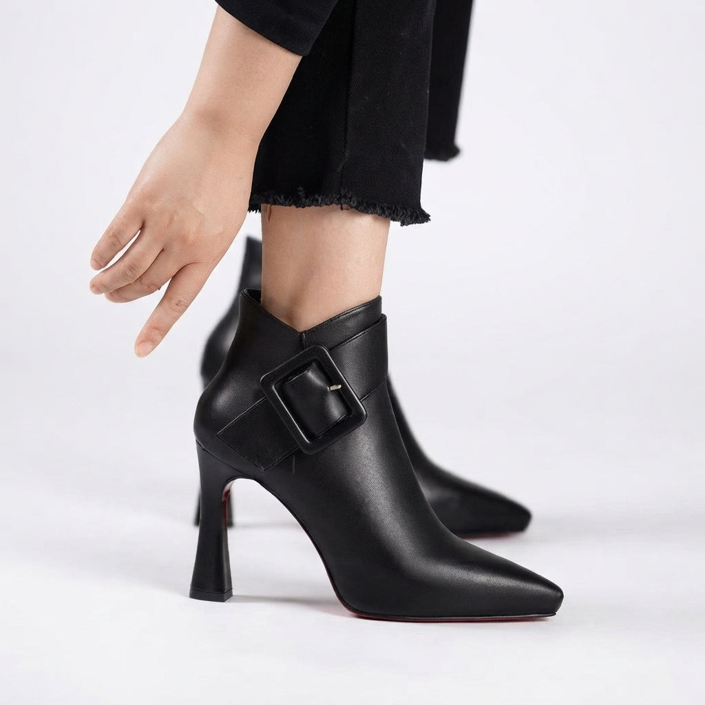 Petra | Elegant Pointed Toe High Heeled Ankle Boots for Women
