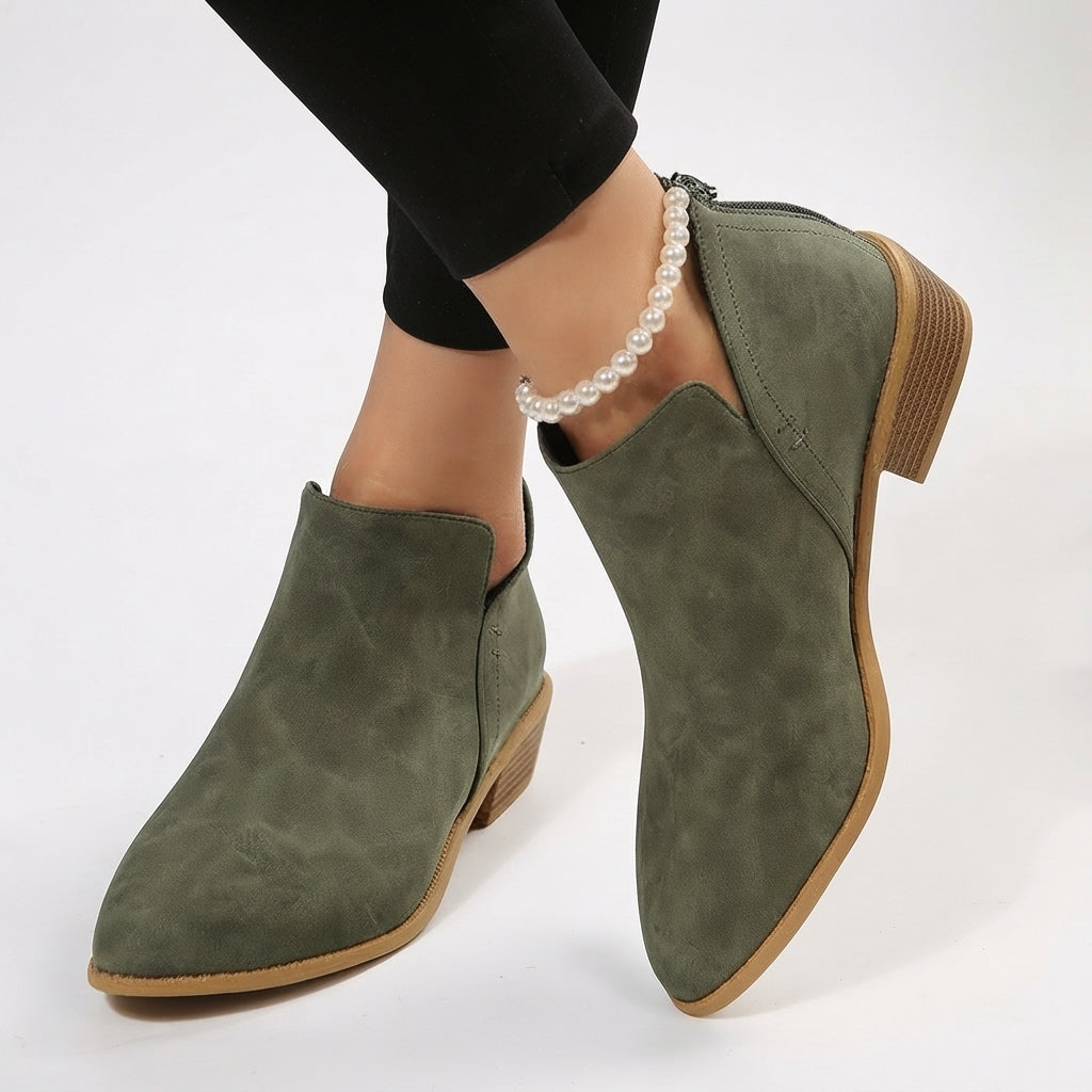 Elise | Casual Pointed Toe Heeled Ankle Boots for Women