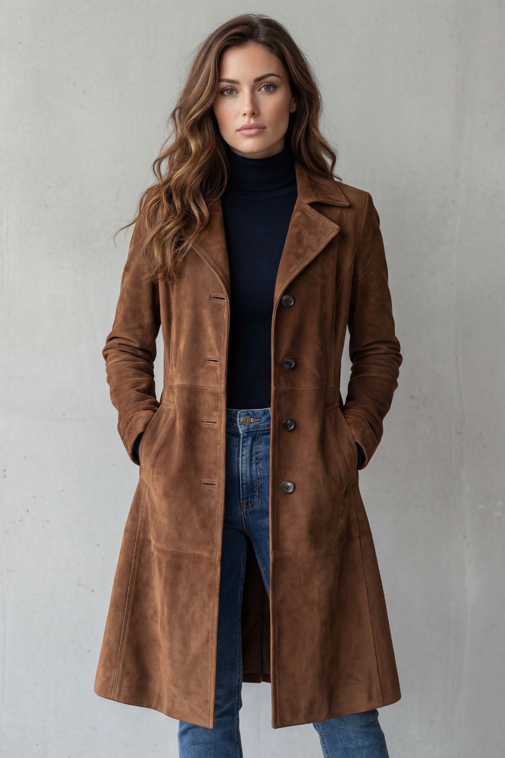 Georgina | Timeless Suede Longline Coat