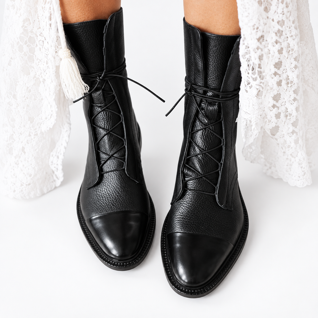 Seraphina | Timeless Lace-Up Cap Toe Combat Boots