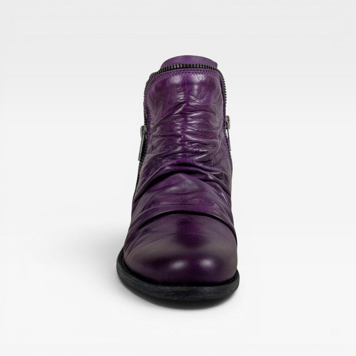 Isadora | Elegant Leather Ankle Boots with Block Heel