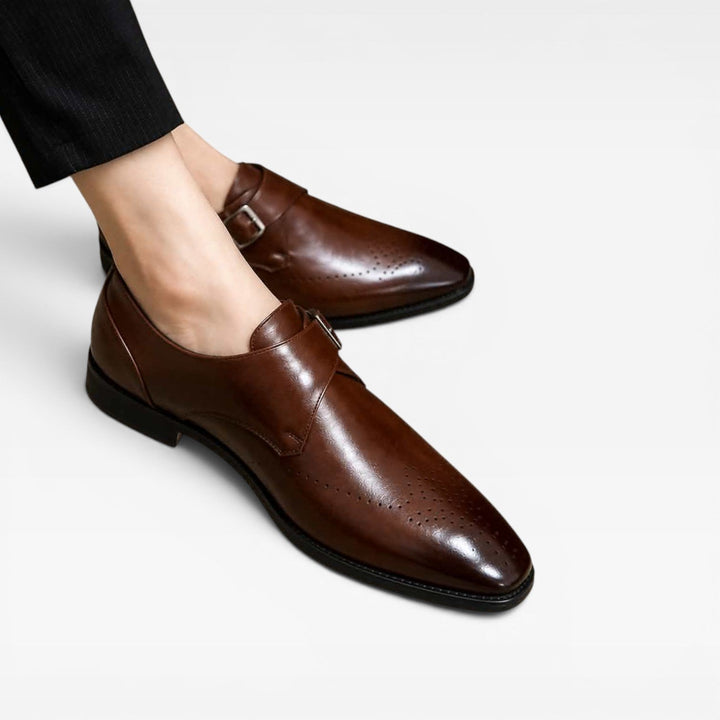Chatham | Polished Leather Monk Strap Shoes