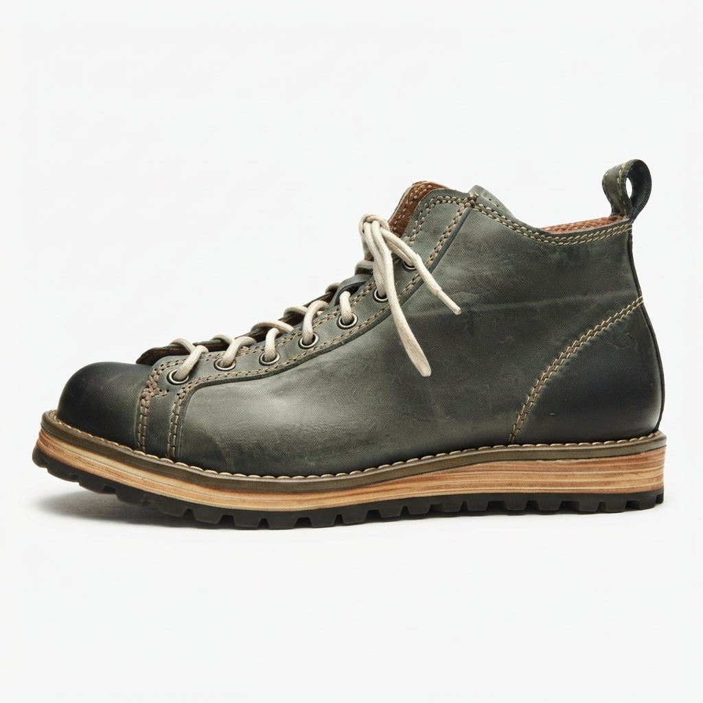 Idris | Vintage Leather Lace-Up Ankle Boots for Men