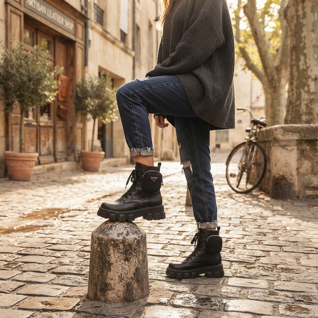 Harper | Bold Chunky Lace-Up Platform Combat Boots for Women