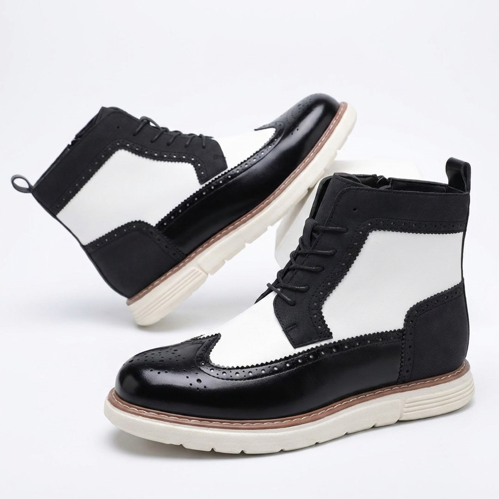 Mason | Stylish Suede Brogue Lace-Up Boots for Men