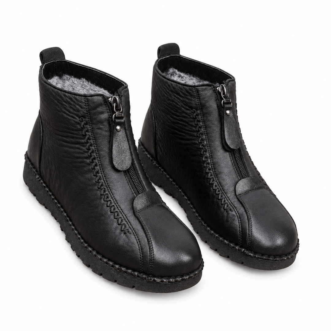 Isla | Cozy Leather Winter Ankle Boots for Women