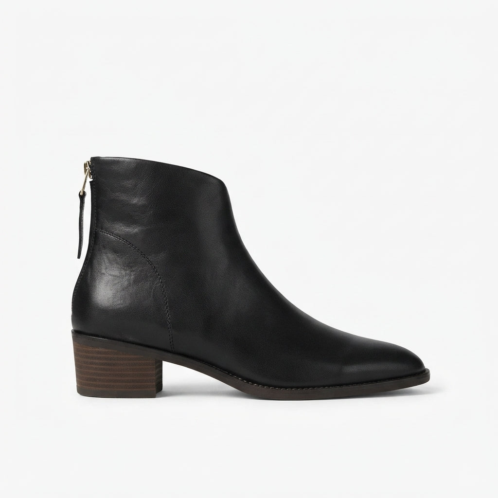 Sylvia | Refined Pointed Toe Block Heel Ankle Boots for Women