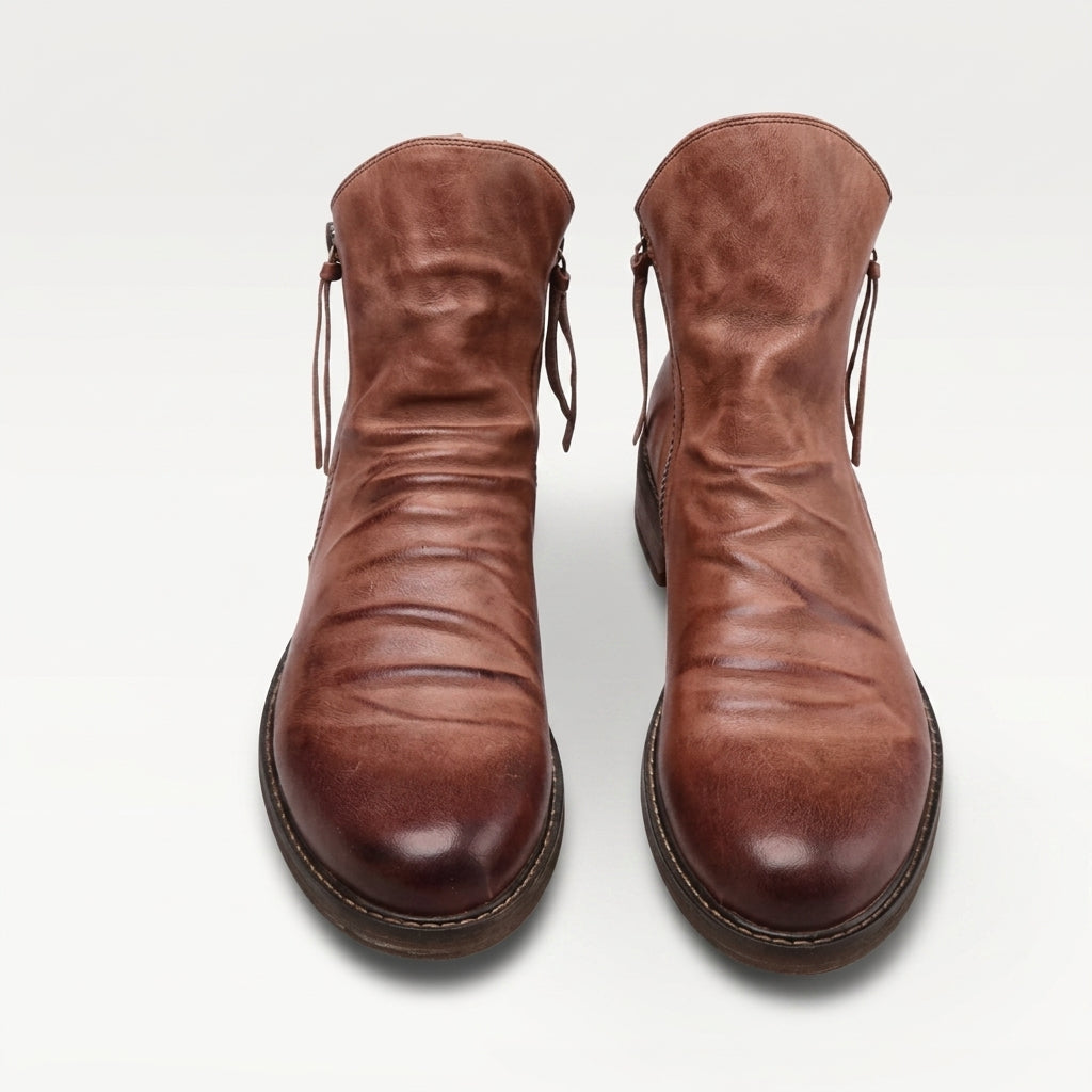 Lorenzo | Relaxed Slouch Leather Ankle Boots for Men